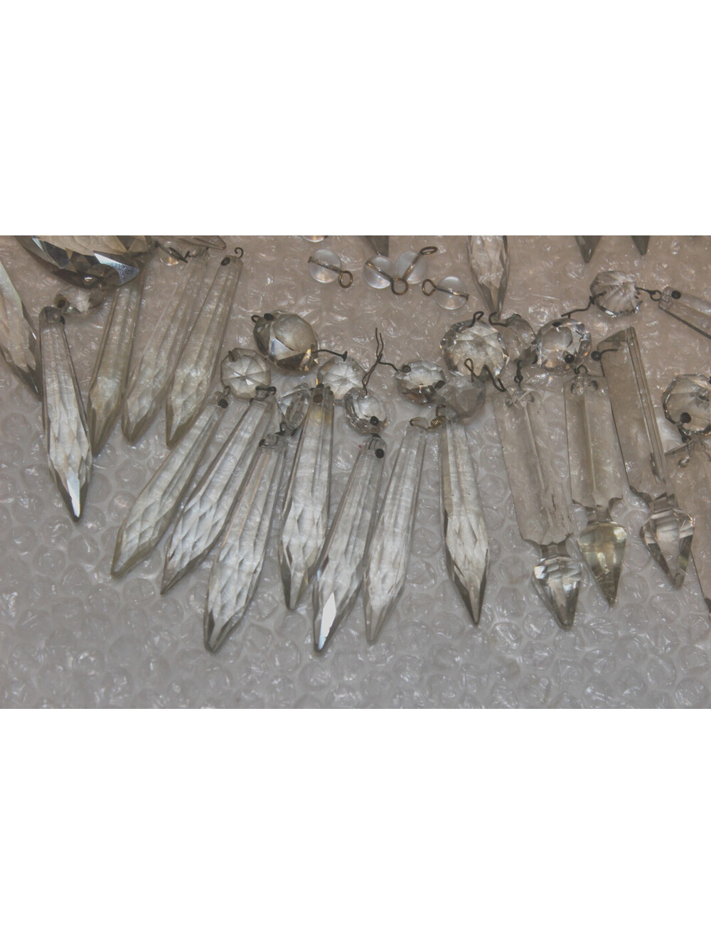 59 Vintage Chandelier Crystal Prisms Drops Octagons Lamp Parts Restoration Lot